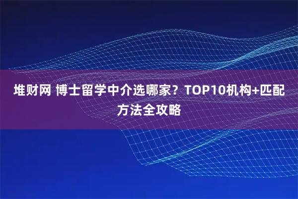 堆财网 博士留学中介选哪家？TOP10机构+匹配方法全攻略