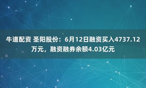 牛道配资 圣阳股份：6月12日融资买入4737.12万元，融资融券余额4.03亿元