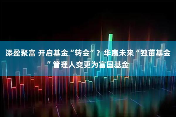 添盈聚富 开启基金“转会”？华宸未来“独苗基金”管理人变更为富国基金