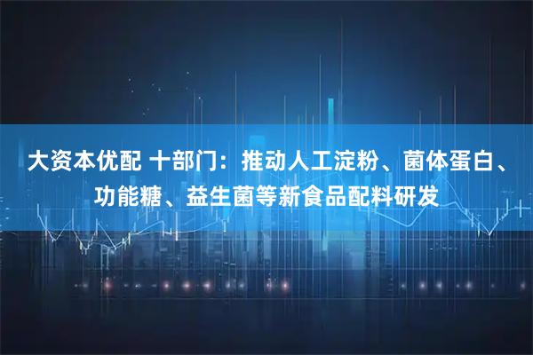 大资本优配 十部门：推动人工淀粉、菌体蛋白、功能糖、益生菌等新食品配料研发